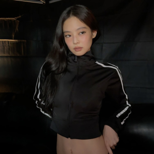 长袖 T恤女 拉链设计休闲运动风短款 潮流时尚 Sisjuly jennie同款