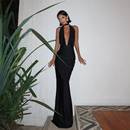 deep 冷艳拽姐ins欧美风修身 v镂空性感显瘦连衣裙女潮 Sisjuly