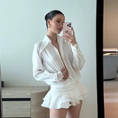 浪漫荷叶边拼接假两件百搭连衣裙女 girl温柔度假风 Sisjuly