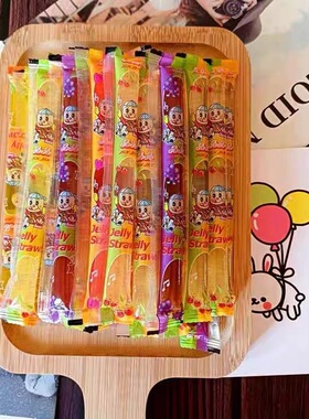 台湾进口晶晶卡通果冻布丁多口味儿童零食可爱包装彩色条装小食