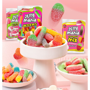 西班牙进口jake软糖混合水果味酸小虫酸砂糖果袋装 网红儿童零食