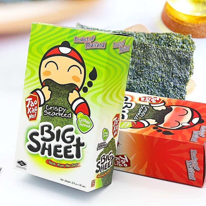 泰国进口老板仔海苔原味香脆海苔大片装38.4g即食紫菜儿童零食