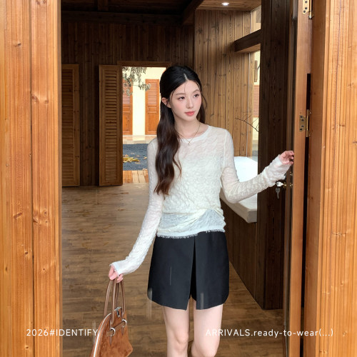 秋季高腰围裹式前开叉阔腿短裤