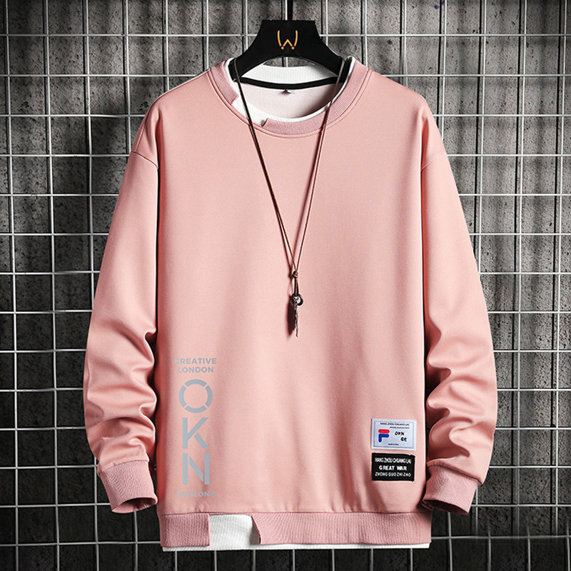 OLESTE SELLS SWEATSHIRTS MENS TRENDY BRAND LOOSE ROUND NECK LONG SLEEVES SPRING AND AUTUMN YOUTH HANDSOME TOPS