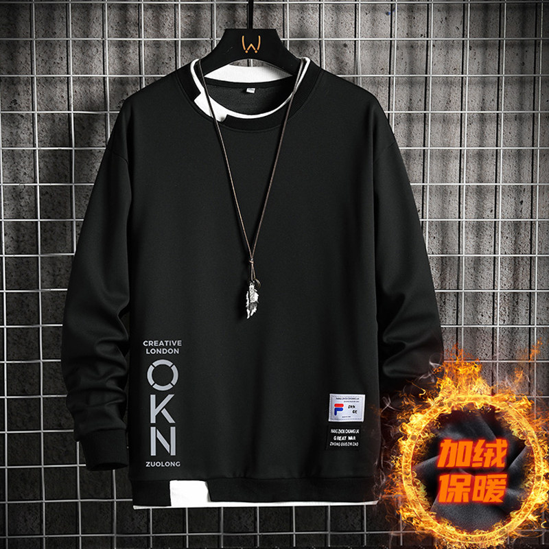 OLESTE SELLS SWEATSHIRTS MENS TRENDY BRAND LOOSE ROUND NECK LONG SLEEVES SPRING AND AUTUMN YOUTH HANDSOME TOPS
