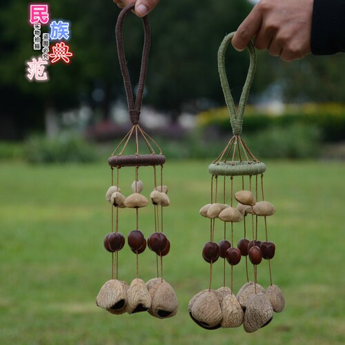 印尼天然果壳手摇铃家居挂饰车载挂件音疗治愈家居客厅阳台挂饰