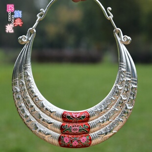 新款中国民族风苗银少数民族项链景颇族彝族气质百搭项圈演出配饰