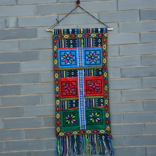 云南丽江特色民族风手工布艺绣花壁挂插信袋家居店铺墙面挂件装饰