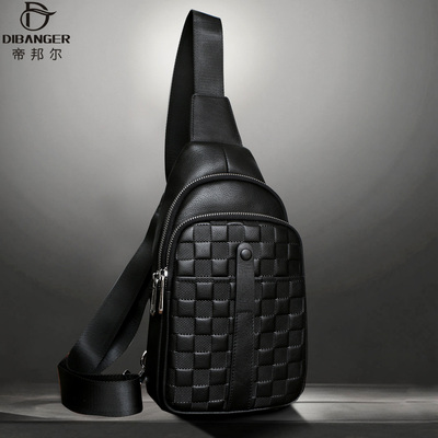 帝邦尔男士胸包真皮新品