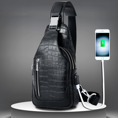 真皮胸包100%牛皮软皮