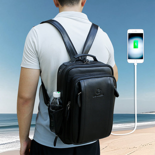 真皮小双肩包男头层牛皮单肩包斜挎包胸包手提两用背包男小型轻便