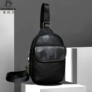 小号男士胸包真皮小款单肩斜挎包小型胸前包头层牛皮放手机包男包