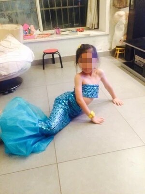 万圣节服装美人鱼服装女童演出公主裙子儿童成人亲子走秀摄影服