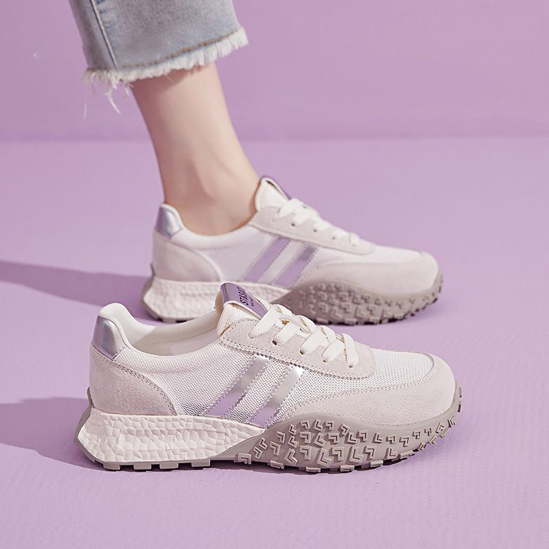 休闲女鞋网面透气阿甘鞋2025春季新款时尚潮流软底轻便百搭德训鞋
