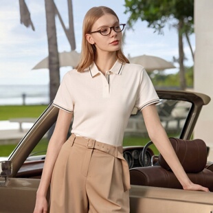 液氨整理 休闲通勤短袖 商场同款 女士春夏季 T恤上衣 哈家POLO衫