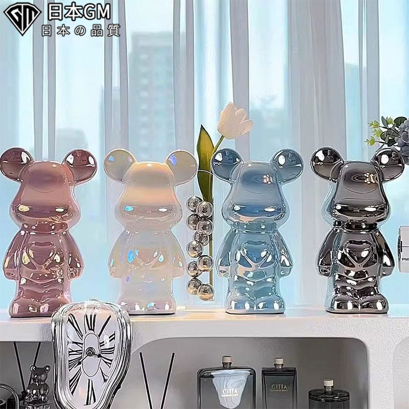 日本GM轻奢暴力熊摆件高档陶瓷客厅玄关电视柜酒柜存钱罐家居装饰