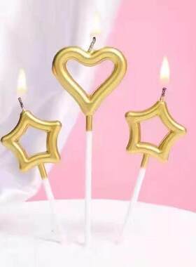 网红烟仙女棒生日蛋糕蜡烛花棒蛋糕蜡烛花镀金蜡烛