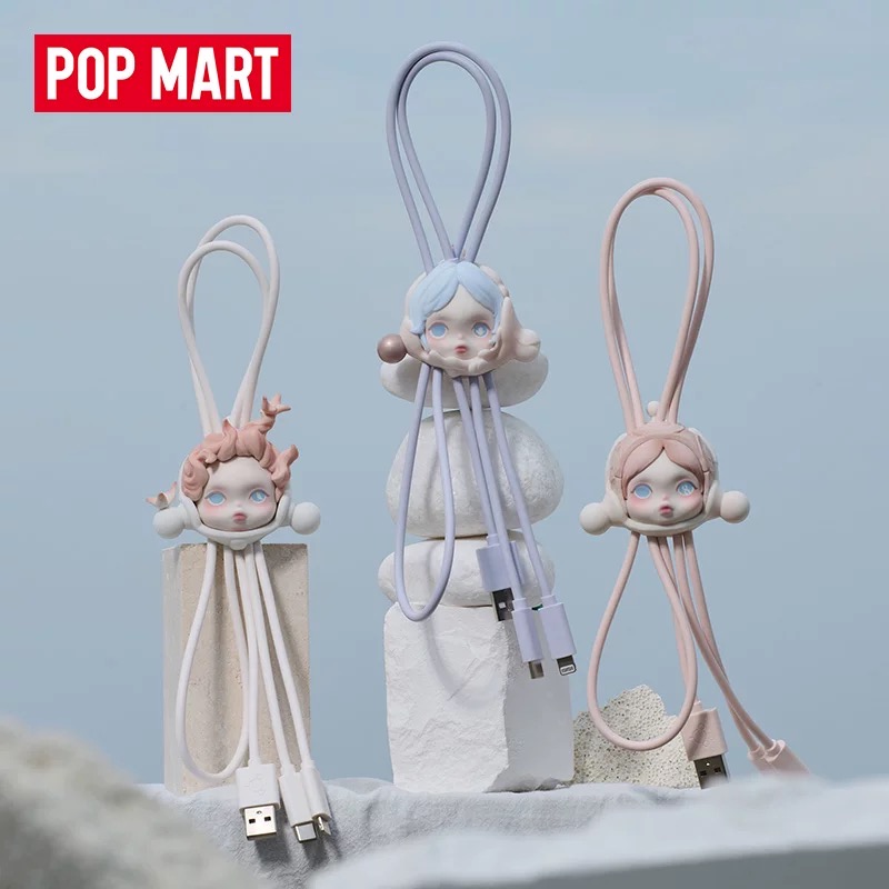 POPMART泡泡玛特SKULLPANDA进退之门系列数据线盲盒周边礼物