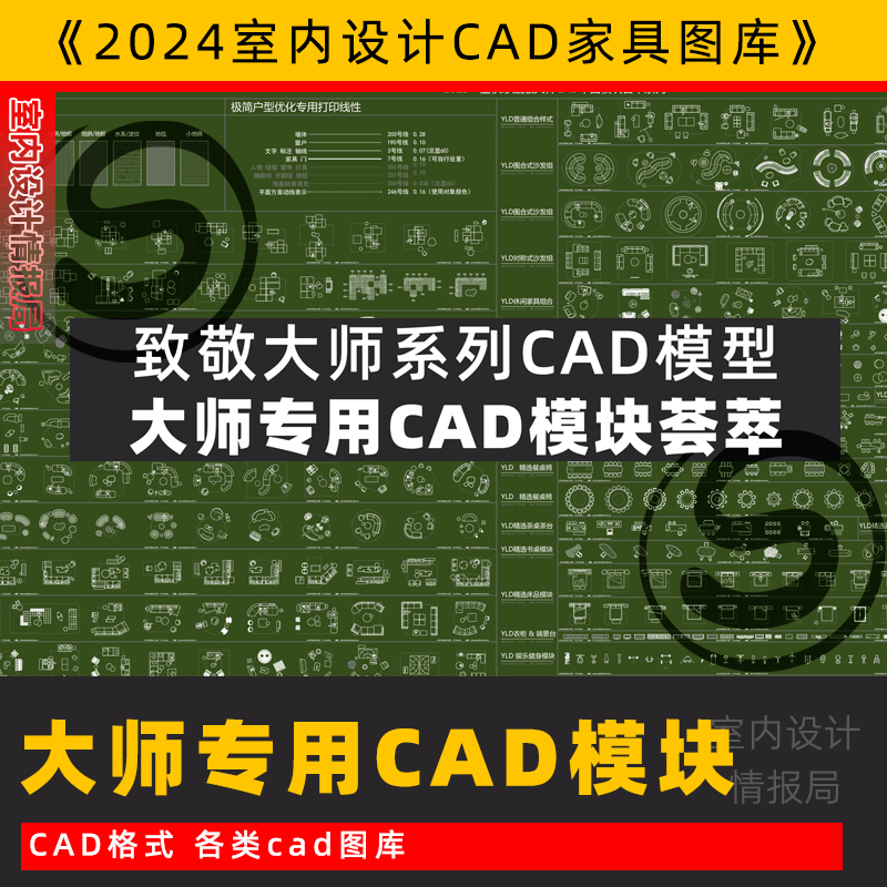 cad平面模块 cad图库 图块 抖音 金秋珍藏大师荟萃 家具图库
