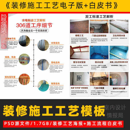 装修施工工艺展示电子模板装饰公司画册设计印刷一站式全案整装图