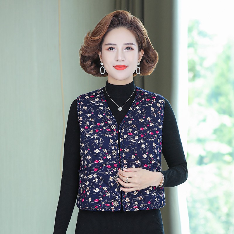 冬季夹棉坎肩短款奶奶保暖背心