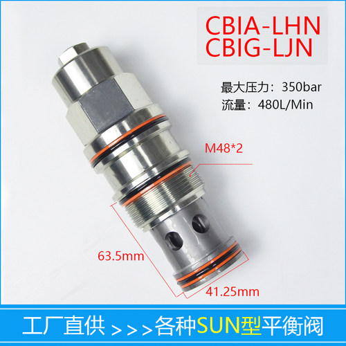 Sun溢流阀\纹插装平衡阀SUN抗衡阀CBIA_CBIG_LHNLJNCB-19A-33IL