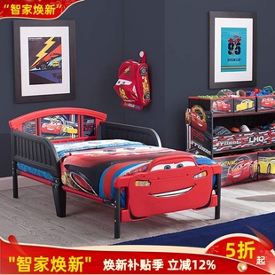 Delta童床汽车床拼接床卡通带护栏儿童床男孩幼儿可加长加高到45