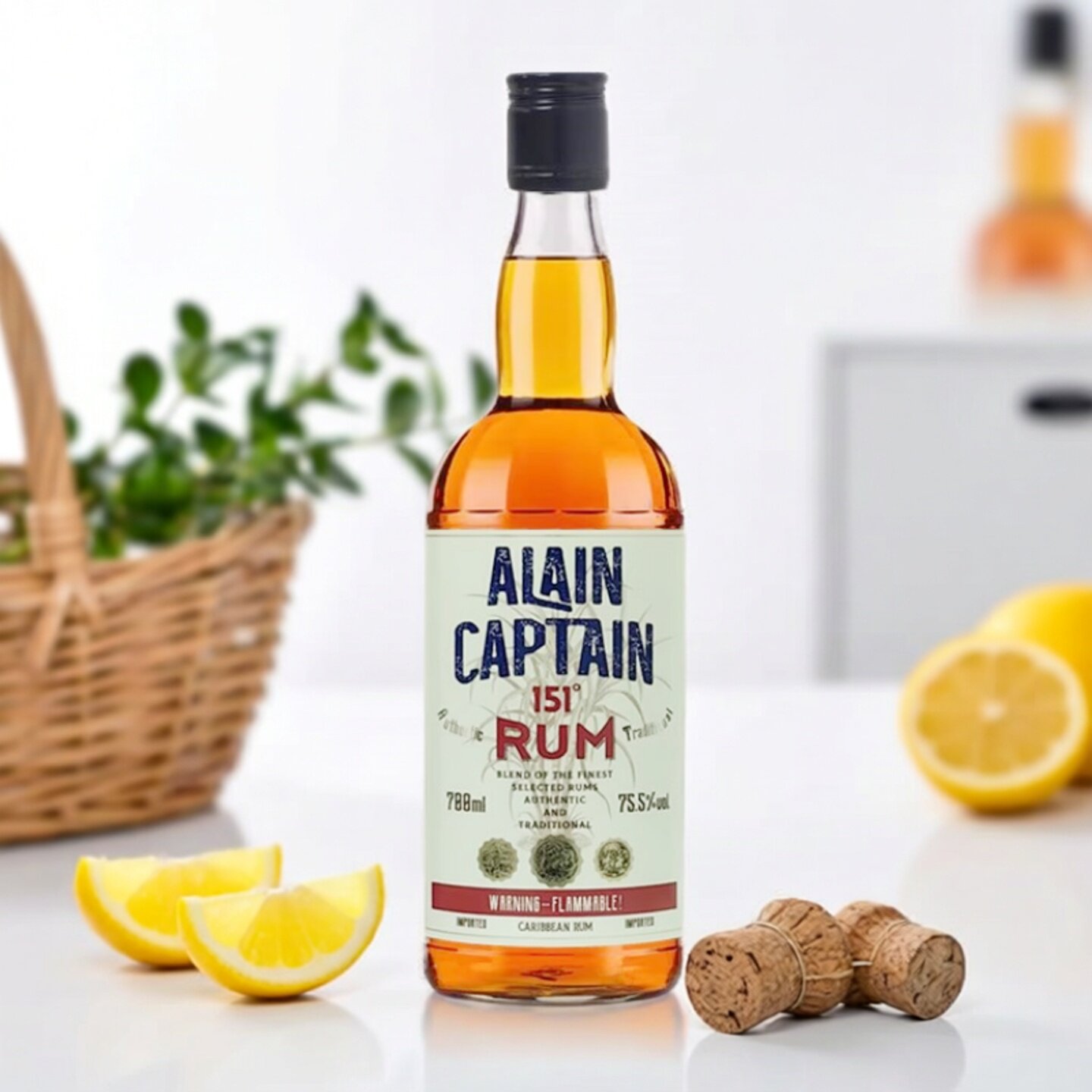 阿兰船长151朗姆酒 ALAIN CAPTAIN RUM 700mL75.5度原装进口洋酒