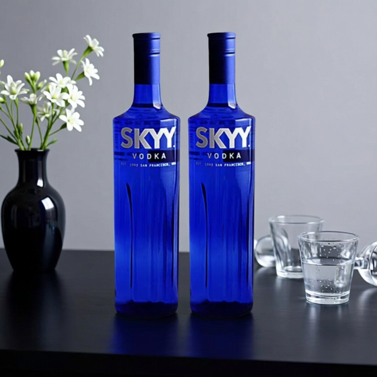 深蓝蓝天伏特加原味 SKYY VODKA 鸡尾酒基酒烈酒原装进口洋酒组合