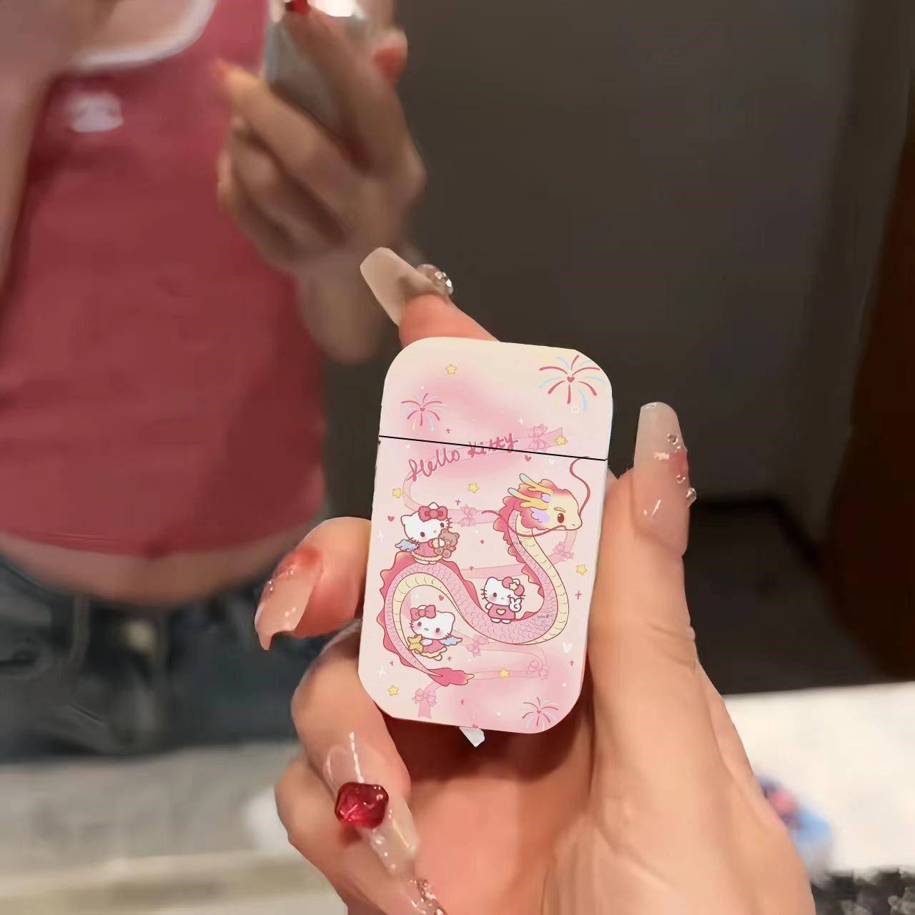 凯蒂猫马里奥防风充气打火机粉色火焰金属创意高颜值新款送男友潮