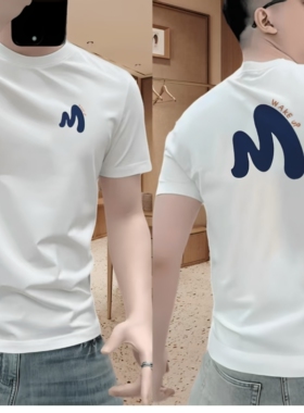 索罗娜2026新款凉感短袖T恤男女修身字母印花白色百搭上衣