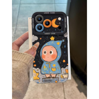 雨衣星星人适用苹果17promax手机壳iPhone16可爱15plus卡通13/14新款12女11全包华为p70荣耀vivo小米红米OPPO