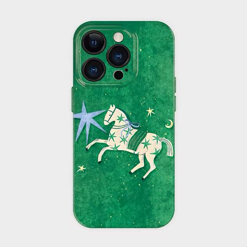 ins风星河白马适用苹果17promax手机壳14艺术iPhone16菲林15复古绿13小众12华为p70荣耀90vivo小米红米OPPO