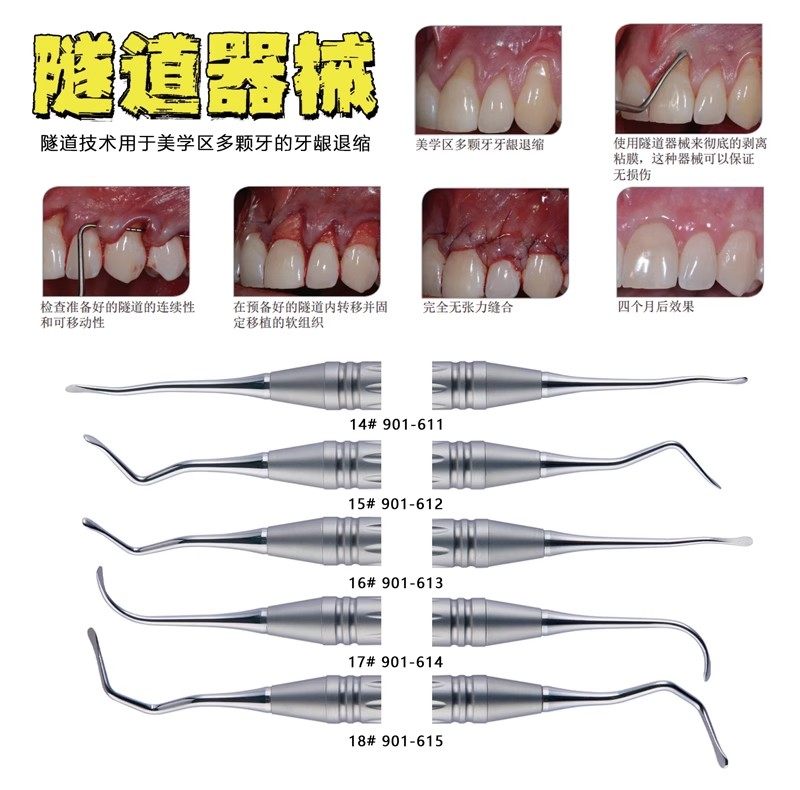 牙周隧道器械套装牙科齿科牙龈隧道改良牙龈萎缩膜龈手术用