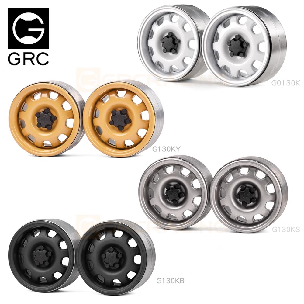 GRC 1.9寸金属轮毂G10 SCX10 TRX 新卫士1/10仿真攀爬车夹胎轮毂