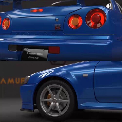 CAPO R34 GTR战神仿真平跑漂移车升级配件 灯组 车标 皮带轮 顶吧