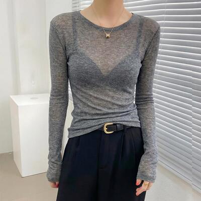 灰色内搭可外穿打底衫女