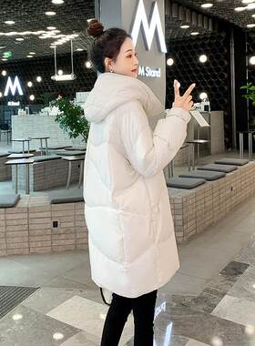 2024冬季新款白色羽绒服女中长款