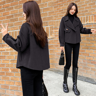 小个子双面羊绒大衣短款2025秋冬季新款女装西装领高端羊毛呢外套