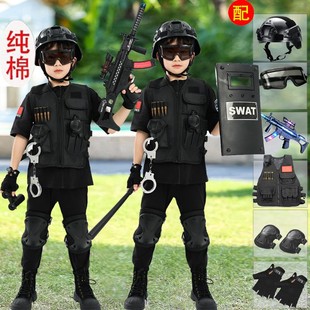 六一演出服职业角色扮演男童表演服套装 儿童警察特警警官服装 全棉