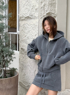 MADEIN OST-超柔亲肤慕斯羊绒混色感连帽卫衣外套57239