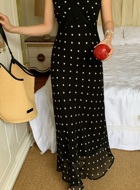 YOOMINI-型修身氛围感度假风2025夏新款长裙连衣裙Y10665-DSY波点