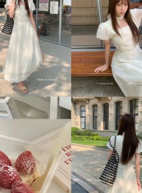 F.THREE三姐妹-季新款休闲随性纯色优雅气质连衣裙(配丝巾)19853