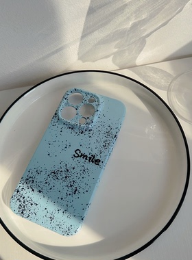 蓝色手机壳11苹果17适用nova13华为pura70小米15新款14pro红米k80冷淡风note14荣耀300菲林vivos20软opporeno