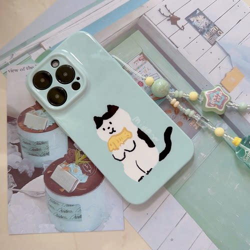 猫咪手机壳适用iphone16pro可爱reno14华为pura70原创nova13小米15红米k80薄荷绿note14oppoA5reno14vivox200