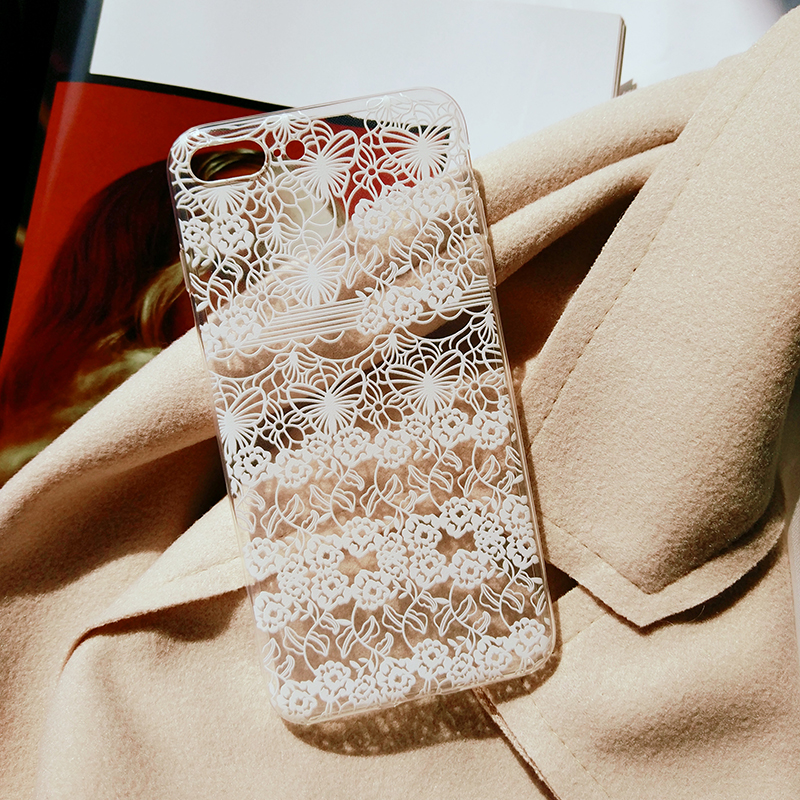 极简蕾丝华为透明创意风手机壳