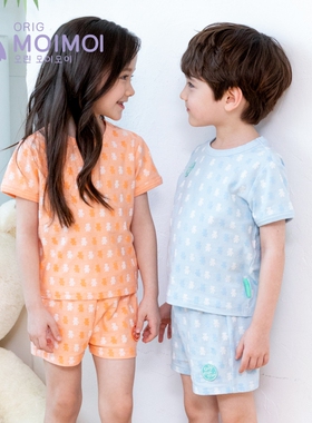 【竹棉提花 轻外出服】韩国末一末一儿童睡衣外出男童女童家居服