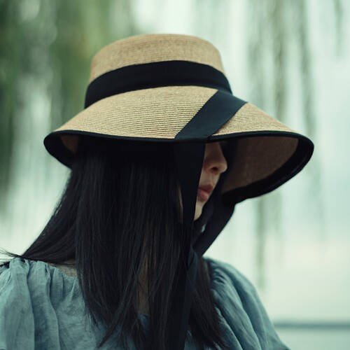 草帽原创风复古女巫大檐渔夫帽