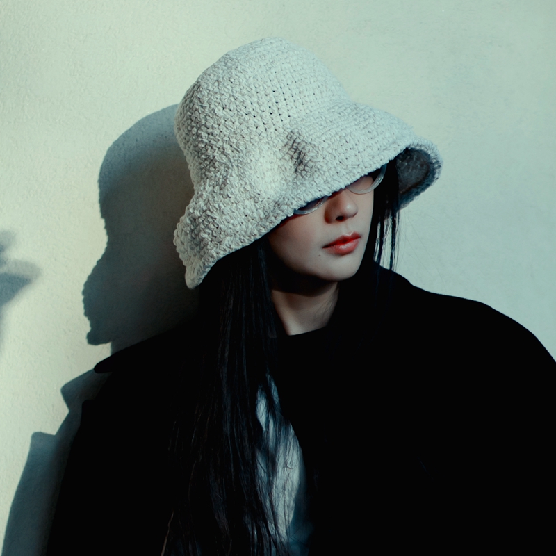 MING 冬日芬芳2025 l 升级版日本纱线手工复古白色花苞渔夫帽折叠