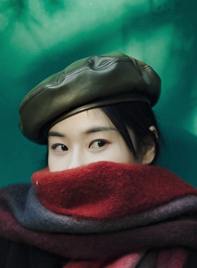 MING 布鲁斯 l 绵软高端小羊皮立裁法式真皮秋冬百搭贝雷帽五色